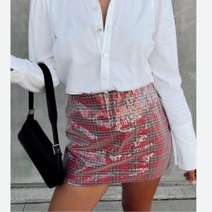 Hard to find NWT all night skort red plaid M